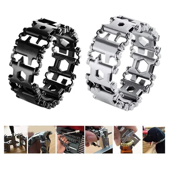 

29 in 1 Multi Tool Tread Bracelet Multifunction Tool Outdoor Bolt Driver Kits Travel Wearable Bike Multitool