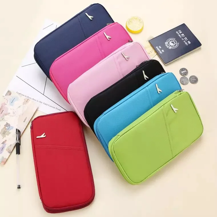 

Small Aircraft Multi-functional Travel Document Package Storage Passport Travel Long Wallet Purse