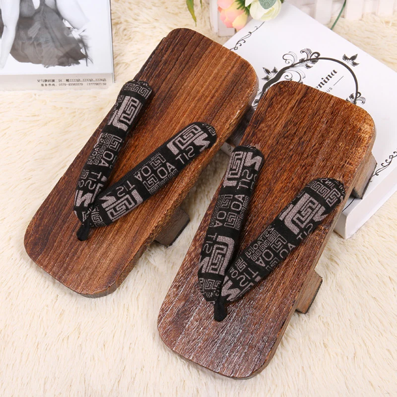 Женская обувь унисекс; деревянные японские традиционные гэта из пауловнии; обувь для костюмированной вечеринки Наруто ниндзя; Вьетнамки; уличные сандалии - Цвет: Color1