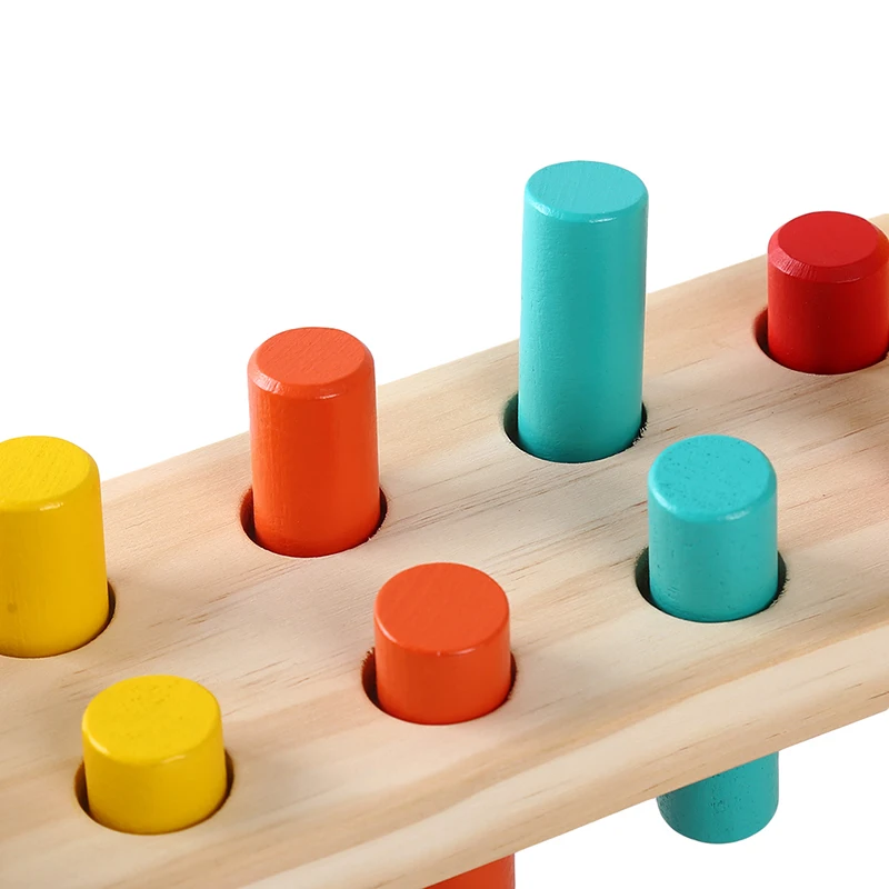 Wood Hammer Toy Baby Kids Early Learning Hamster Game Pounding Bench Knocking Piling Table Wooden Montessori Toys