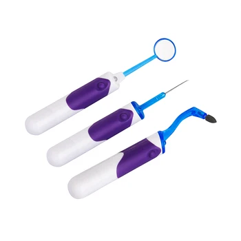 

3PCS Tooth Hook Cleaning Molars Tool Household Personal Teeth Care Oral Care Tool LED Lighted Oral Dental Mirror Kits