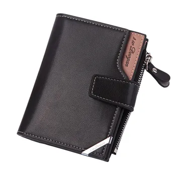 

Fashion Men's Solid Color Three-layer Leather Retro Style Delicate Pattern Card Package Party Wild Wallet Fashion Card Bag #BL2