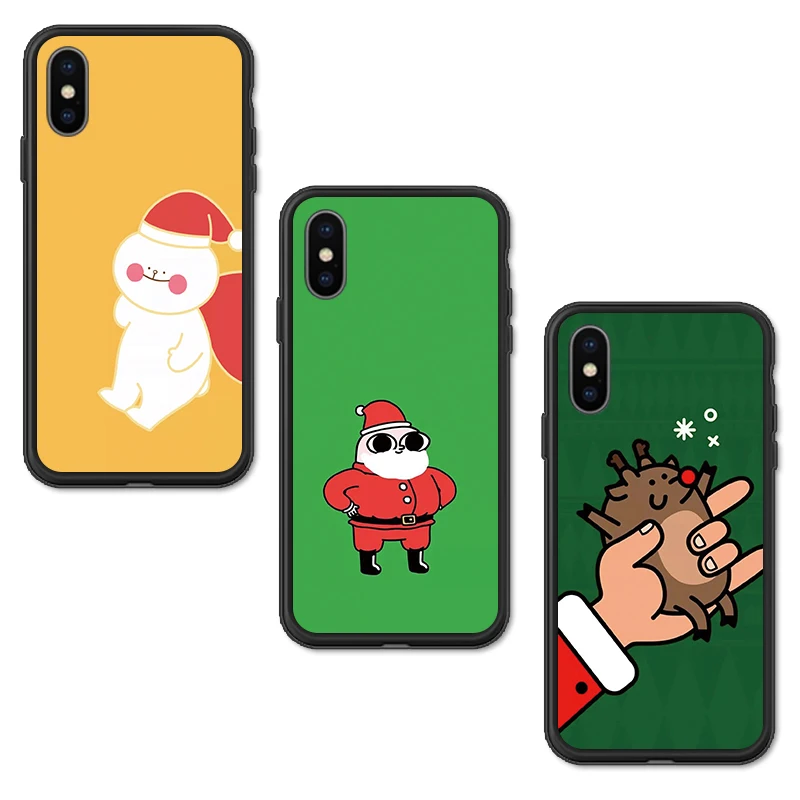 Santa Claus Phone Case For iphone XR X XS Max 6 6S 7 8 Plus 11 11Pro Cartoon Christmas Silicone Deer Back Cover coque Funda | Мобильные