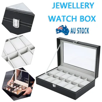 

12 Grids Watch Organizer Box Leather Watch Case Holder Jewelry Display Storage Box For Household Storage Gifts
