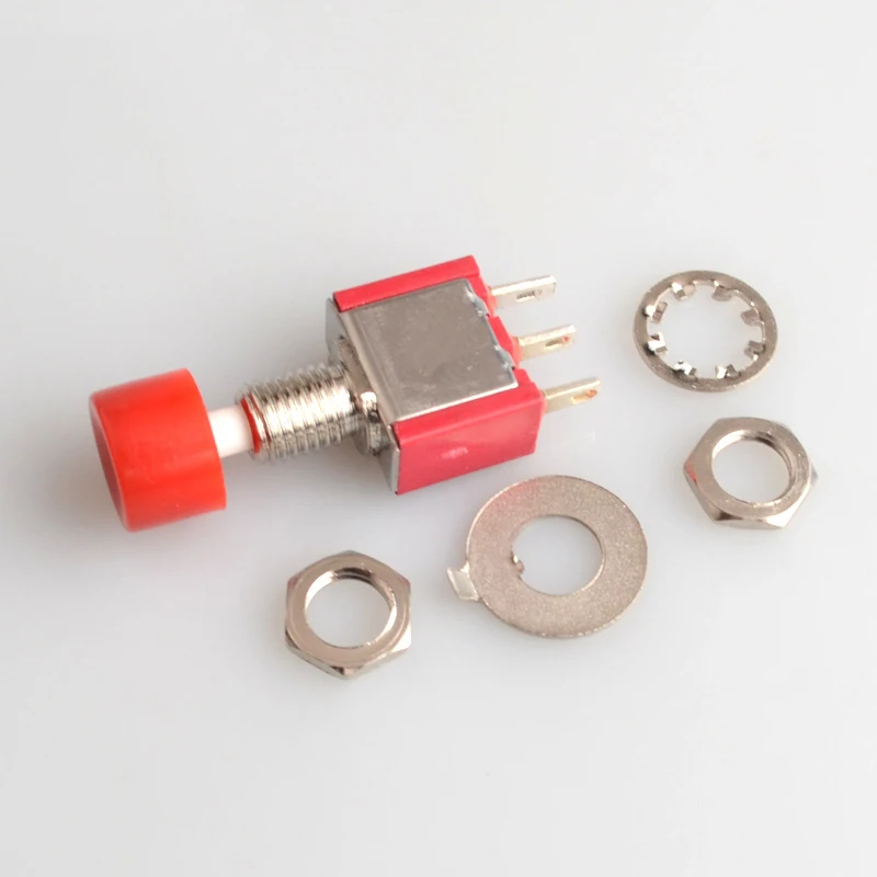 Rosso 3 Pin Spdt Momentaneo Ac 2A/250V 5A/120V Pulsante Interruttore A Pulsante 1 No 1 Nc