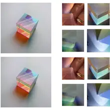 Красочный комбинированный сплиттер, крестообразный дихроический куб, RGB призма, оптическое стекло, треугольная призма для обучения, светильник, спектр