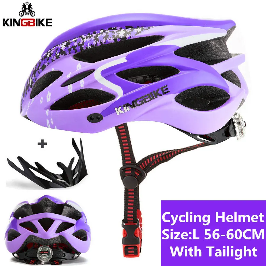 B-656-purple KINGBIKE велосипедный шлем матовый черный велосипедный шлем для мужчин и женщин MTB дорожный велосипедный шлем Casco Ciclismo сигнальная лампа велосипеда шлемы - Цвет: B-656-purple