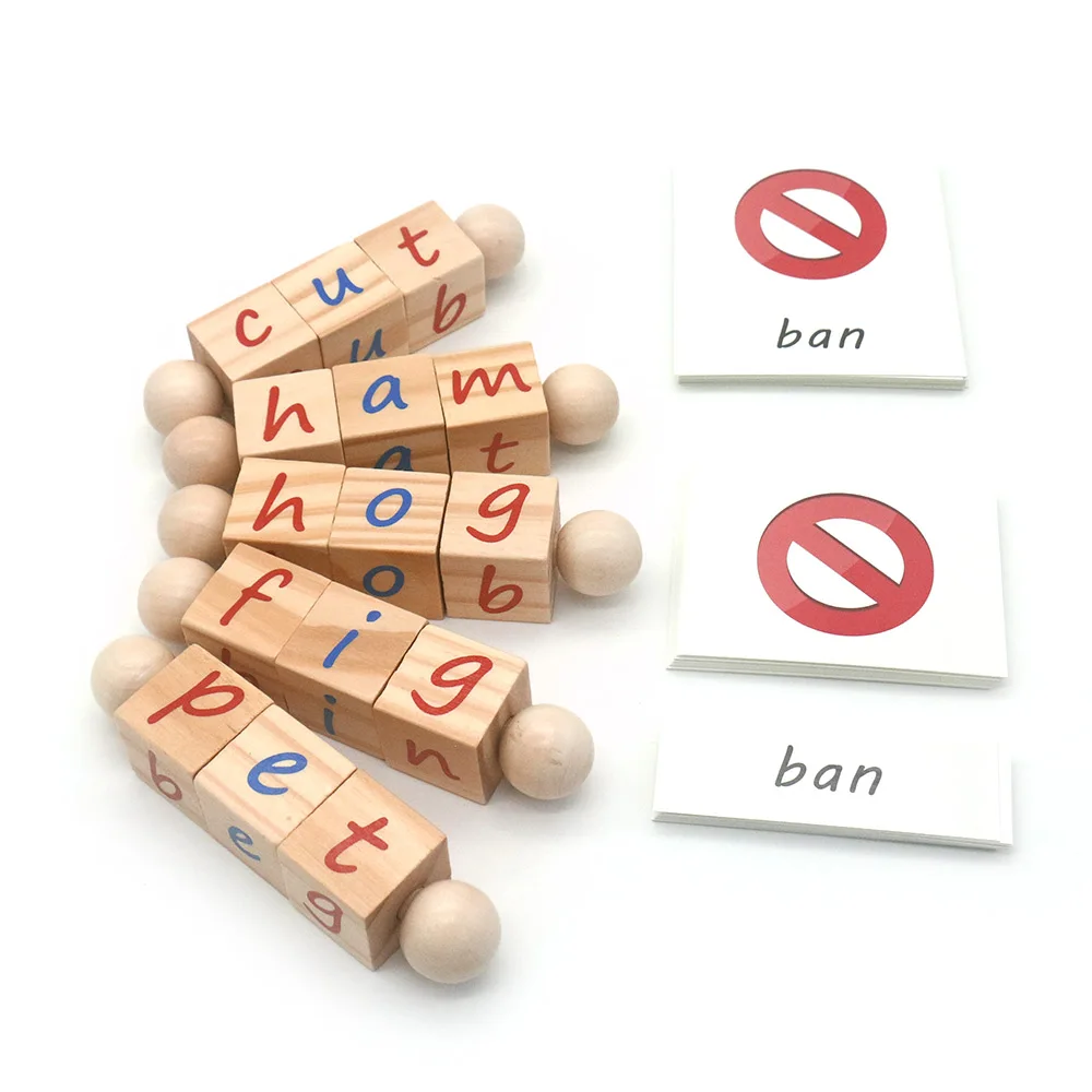 

Montessori Phonetic Letter Blocks Spelling Early Learning Educational Wooden Toys For Toddlers Language Materials MI0764H