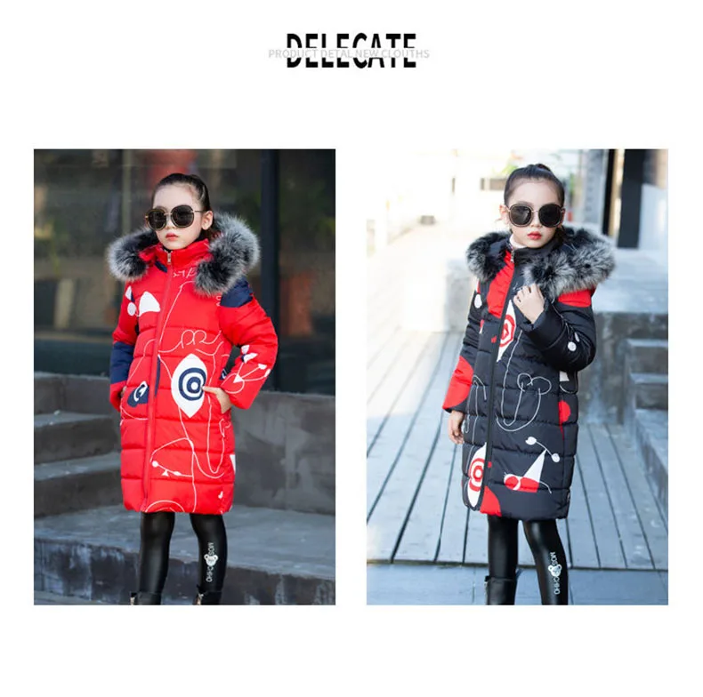 Kids Winter Jacket For Girls 2019 Fashion Brand Girl Down Jacket Warm Child Down Parkas Coat 4 5 6 7 8 9 10 11 12 13 14 Years