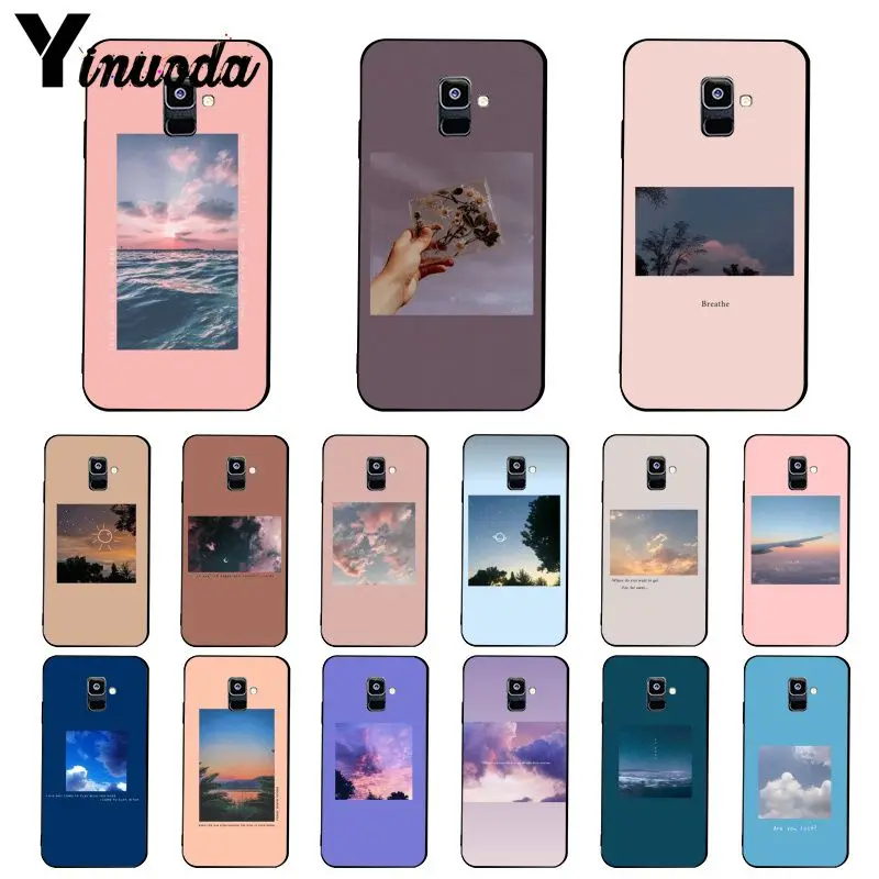 Yinuoda искусства и с принтом Цветущий море голубое небо облако Печатный Чехол для
