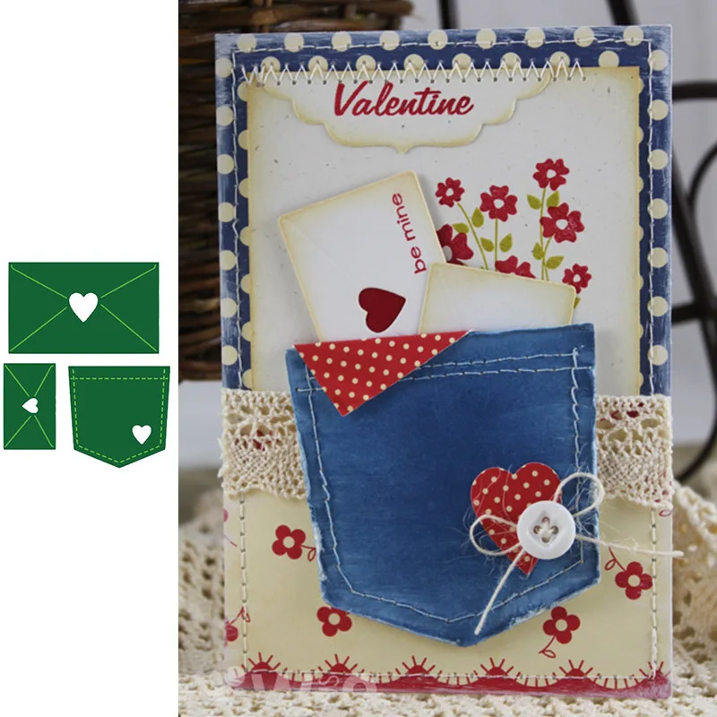 Love Heart Envelope Shape Metal Cutting Dies Stencil For Scrapbooking Album Embossing Decorative DIY Handcrafts Templates Model | Дом и сад