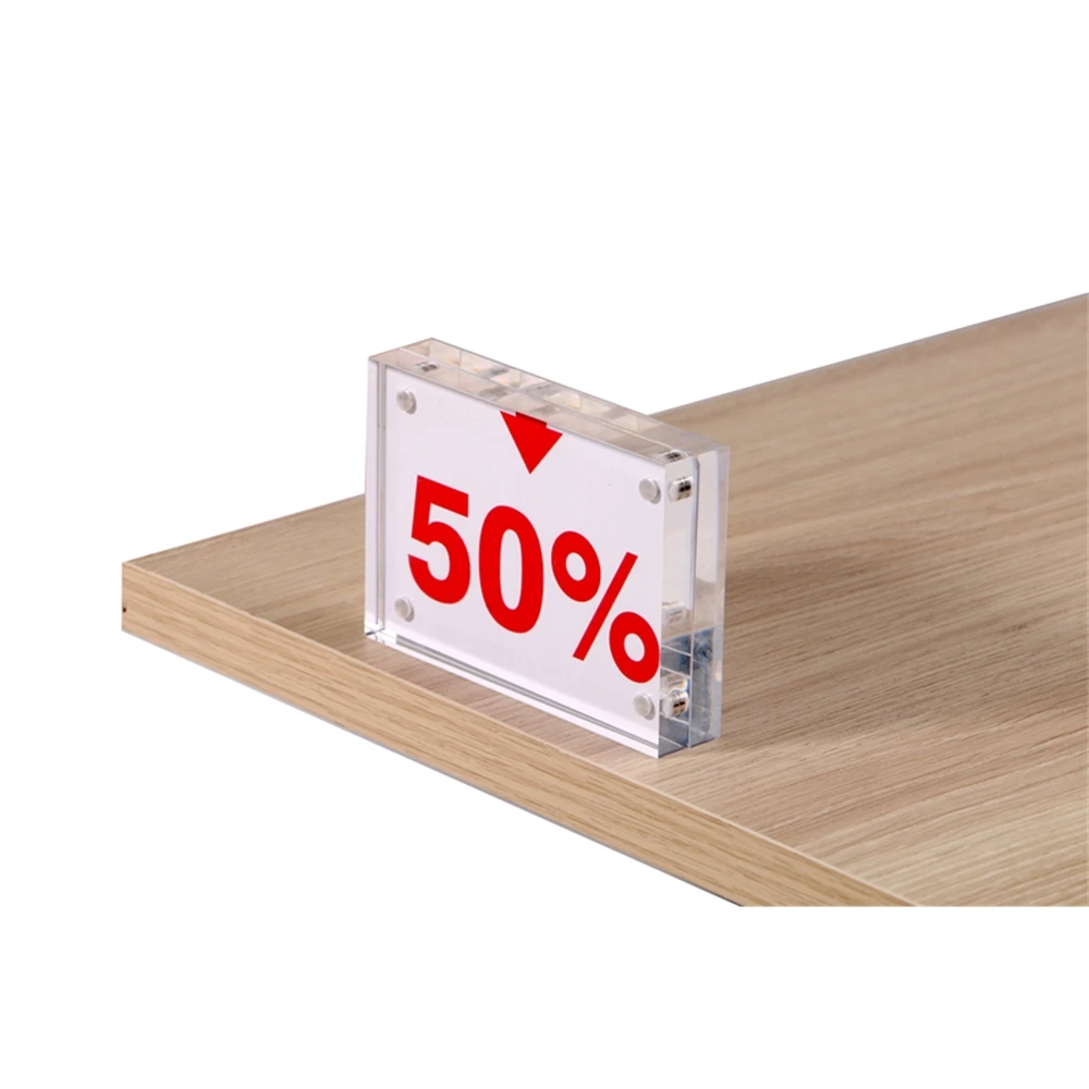 120*80mm Table Label Holder Desk Sign Name Card Holder Acrylic Menu