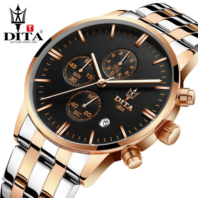 

Dita Watches Men Leather Belt Waterproof Casual Watch Students Fashion Sports Quartz Watch WS