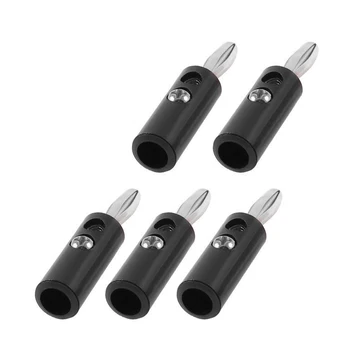 

10pcs New 4mm Banana Plug Connector Jack Screw-type Banana Head Black and Red Color PR Sale