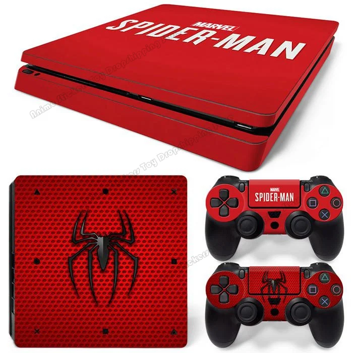 Disney PVC Skin Sticker PS4 Slim Game Console Full Body Marvel Spiderman Cartoon Gamepad Cover for Controller Decal Accessories Disney PVC Skin Sticker PS4 Slim Game Console Full Body Marvel Spiderman Cartoon Gamepad Cover for Controller Decal Accessories