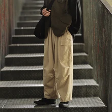Весна и осень тренд мужские японские однотонные комбинезоны различных цветов INS супер свободные большие размеры модные повседневные мужские брюки