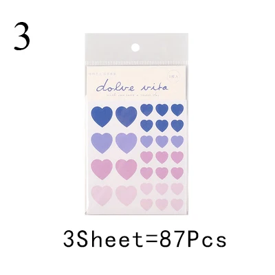 11 76 шт милые одноцветные наклейки s Kawaii Dot канцелярские наклейки s Бумажные Клейкие наклейки для детей DIY Скрапбукинг принадлежности для альбома - Цвет: 11