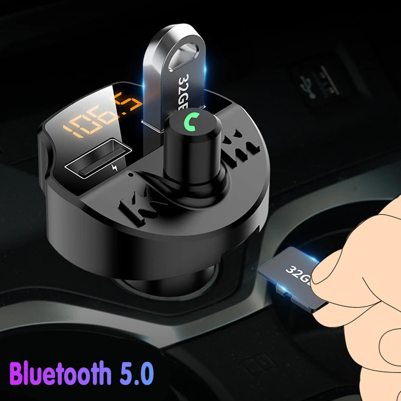 Автомобильные аксессуары интерьер Bluetooth 4,2 MP3-плеер громкой связи автомобильный комплект fm-передатчик Поддержка TF карта быстрое зарядное устройство адаптер питания