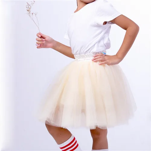 Kids Beige Модные женские туфли для взрослых 7 слоев фатина кружевная юбка с тюлем пол для девочек балетное платье принцессы с юбкой-пачкой для девочек юбка для танцев бальное платье юбка Для женщин однотонные vestidos - Цвет: Kids Beige