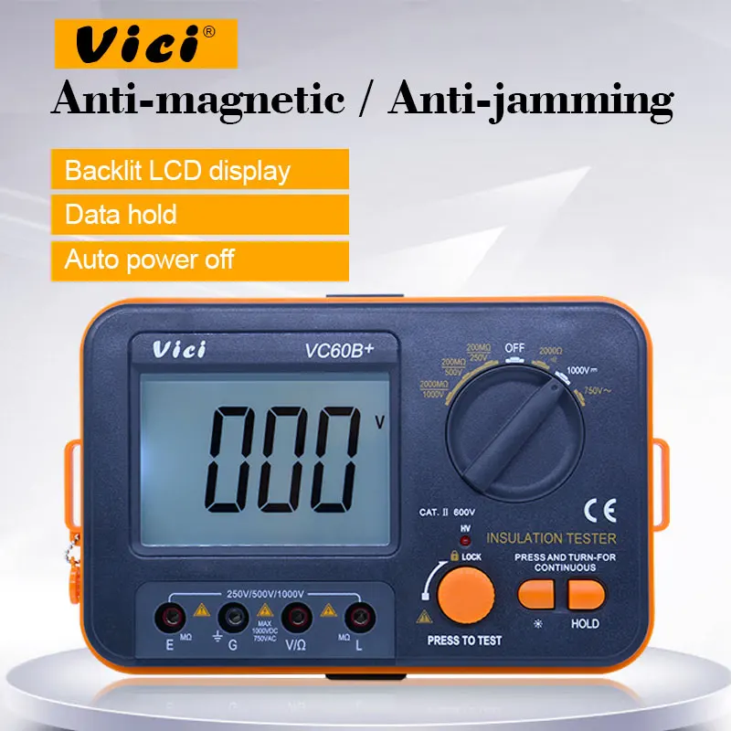 VICI VICHY VC60B + тестер сопротивления изоляции Мегаомметр Омметр Вольтметр DVM 1000V 2G w/LCD