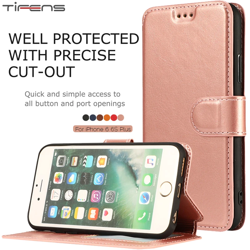 

Luxury Leather Wallet 6plus 6splus Flip Cover For iPhone 6 6s Plus Case Magnetic Card Slots Holder Phone Coque Etui Shell Mujer