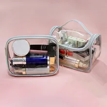 Лазерная ПВХ косметичка для мытья женщин ванная комната водонепроницаемый прозрачный косметичка несессер макияж Органайзер чехлы