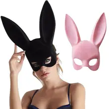 Mark Black/женская сексуальная маска с кроличьими ушками, милые длинные уши кролика, повязка маска на Хэллоуин, маскарад, вечерние аксессуары для косплея