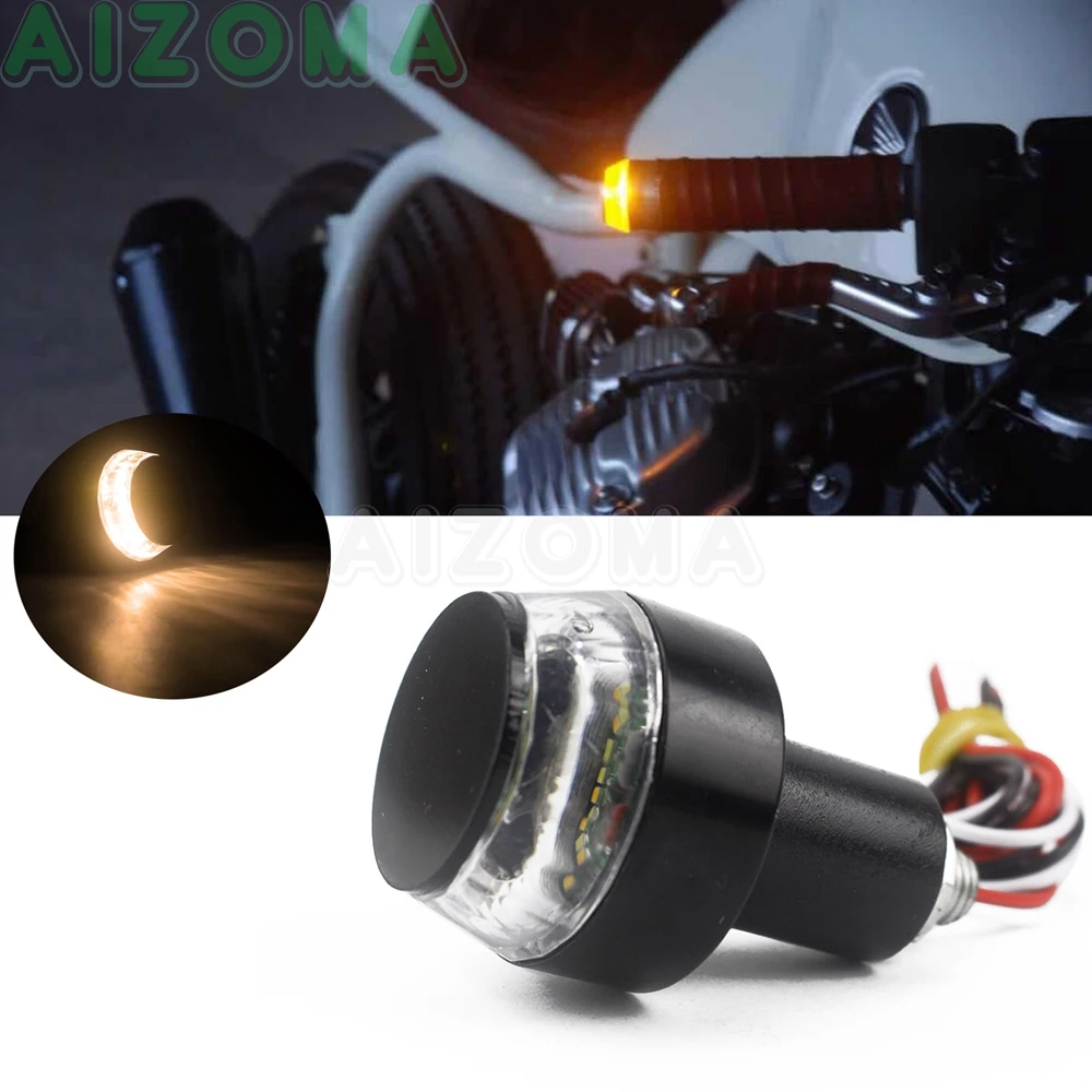bicicletas el/éctricas 2 piezas Indicadores de motocicleta Motocicleta LED Luces indicadoras de se/ñal de giro Manillar Intermitente de extremo 12V Universal para motocicletas de manillar de 22 mm