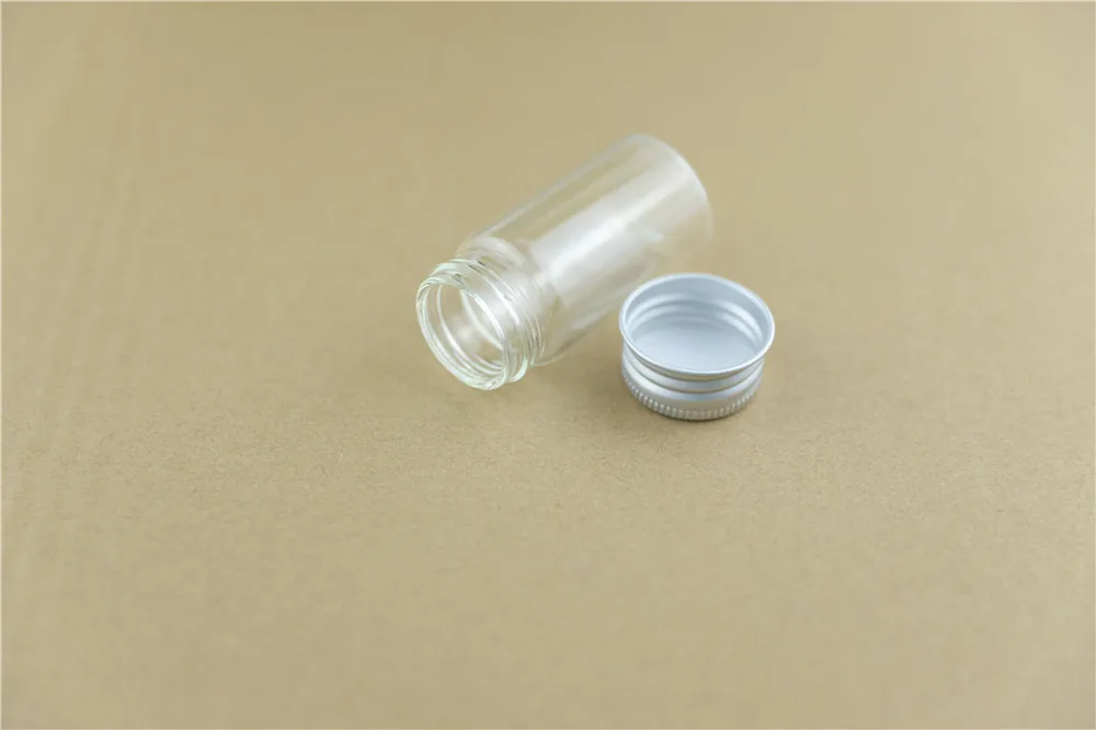 24PCS 30mm 25ml Cute Small Glass Bottles Aluminum Caps Glass Tiny Jars Vials Transparent Glass Containers Perfume Bottles (3)