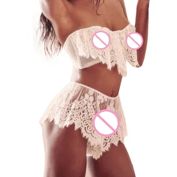 

women lingerie 2019 bras for women sexy lace Underwear And Shorts Pajama Set Half cup No steel ring underwear ladies underwear