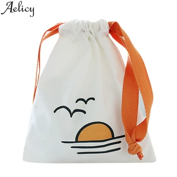 

Aelicy Casual Bags For Women 2019 New Fashion Simple Style Large Capacity Drawstring Canvas Storage CasualShopping Beach Bag