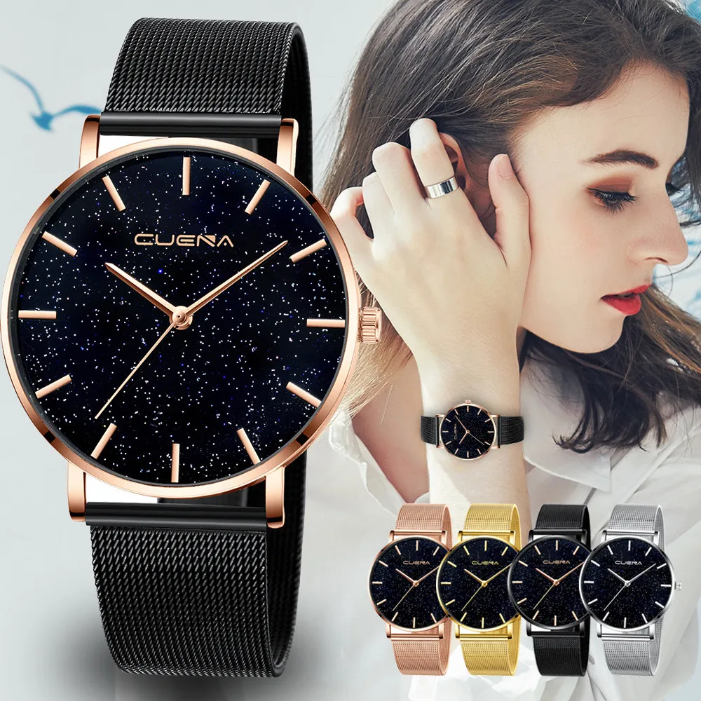 Relojes de Navidad para mujer, reloj de lujo para mujer, esfera de cielo estrellado de diamantes, pulsera para mujer, relojes magnéticos de acero inoxidable, Orologio Donna