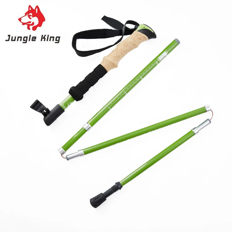 Jungle King Cy1411 Asta Da Trekking Pieghevole Con Serratura Esterna Leggera Più Recente Manico Dritto Canna Da Corsa Da Fondo In Fibra Di Carbonio
