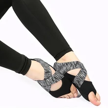 Женские нескользящие носки для йоги, женские дышащие спортивные носки с полупальцами для пилатеса, балета, танцев, T8