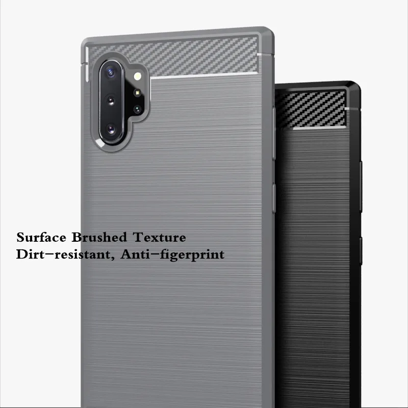 100 шт./лот матовый мягкий чехол-бампер из углеродного волокна для samsung Galaxy Note 8 9 10 S8 S9 S10 Plus S10e 5G