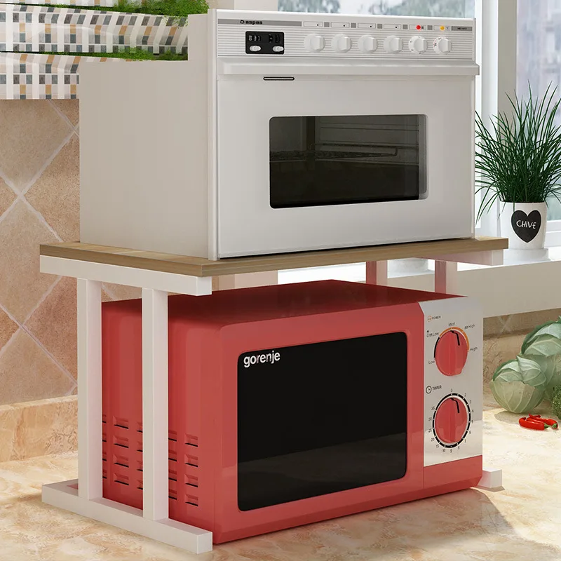 

Kitchen Rack of Microwave Oven 2-Layer Spice Rack Oven Rack Multi-functional Storage Rack Kitchen Floor Storage Shelf