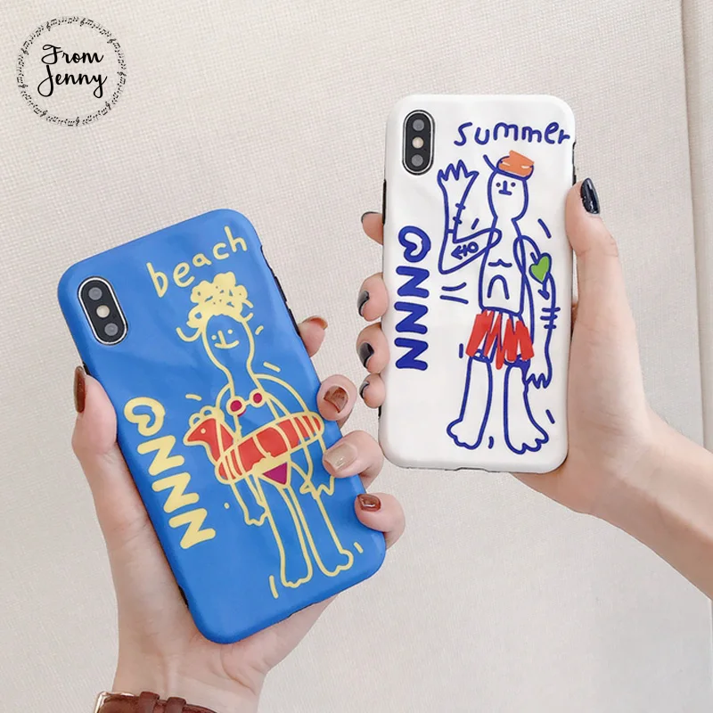 From Jenny сплошной цвет граффити для iPhone 11 Pro x xr xs max 6 6s 7 8 плюс пара морщин телефона TPU