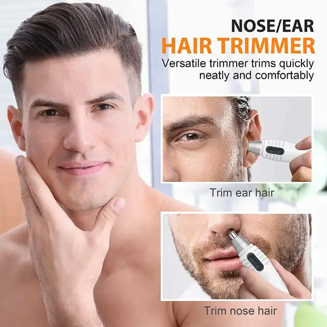 A hair clipper in the ear and nose. Men's Trimmer 5