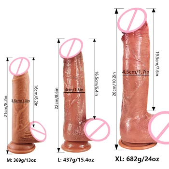 Double Layer Huge Dildo Silicone Realistic Penis Skin Feeling Big Dildo with Suction Cup Adult Sex Toys for Women Strapon Dildo 5