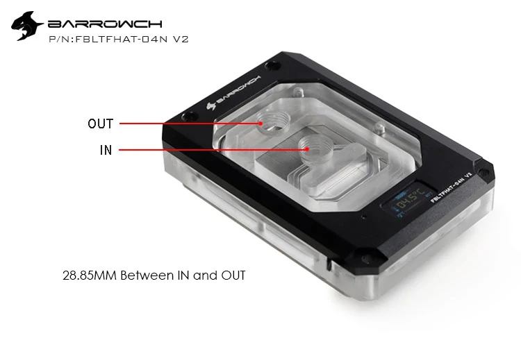 Barrowch OLED дисплей температуры для AMD Threadripper X399 TR4, SP3 процессор модуль с водяным охлаждением FBLTFHAT-04N V2 процессор охлаждения