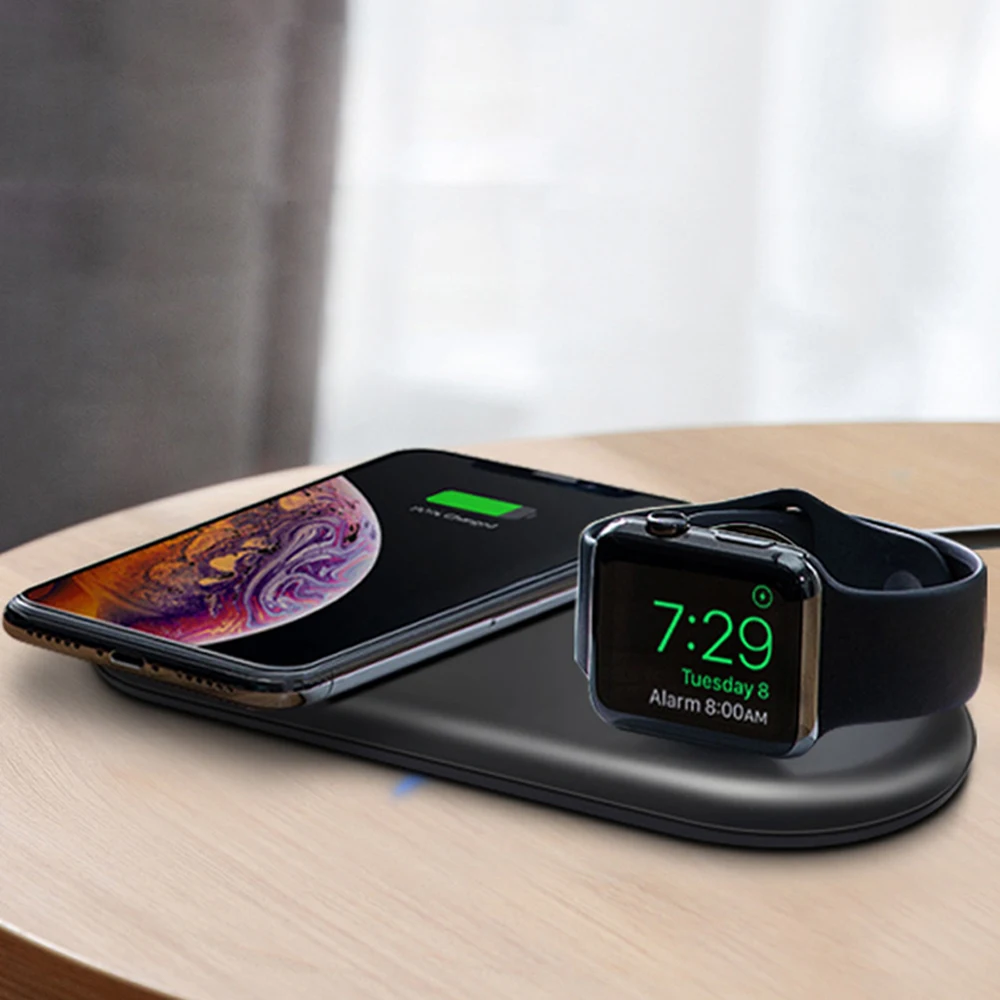 Для Apple iWatch 5 4 3 2 1 Qi Беспроводное зарядное устройство для iPhone 11 Pro Max Быстрая зарядка для samsung S10 huawei P30 Pro Xiaomi Mi 9 2x
