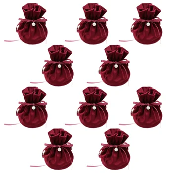 

10Pcs Attractive Exquisite Festival Candy Pouch Candy Bags Storage Bags Drawstring Bags for Wedding Valentine Christmas