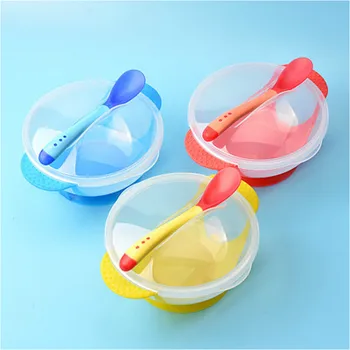

Baby Bowl Set Training Bowl Spoon Tableware Set Dinner Bowl Learning Dishes with Suction Cup Children Training Dinnerware