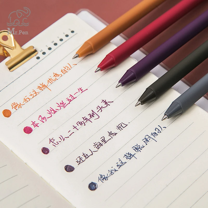 5 Colors/box Retro Color Gel Pen Set Kawaii Stationery Creative Promotion Gifts School Supplies Drawing Doodling Art Markers |