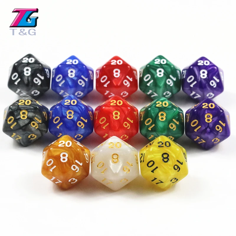 Brand New 10 Pcs/set D20 Dice for Rpg 20 Faces Games Dices Rich Colors Desktop Game Dnd Playing | Спорт и развлечения