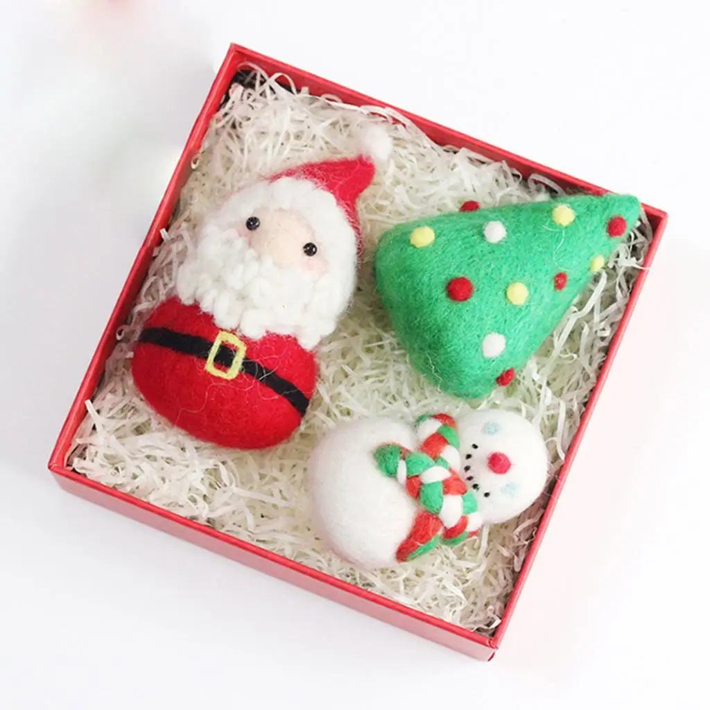 

1 Set Christmas Wool Felt Needles Felting Wool Kits Santa Claus Tree Doll Women Handmade Needle DIY Gifts For Kids Craft