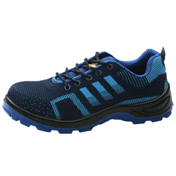 

Men's Work Safety Shoes Anti-smashing Puncture Low-cut Shoes Fashion Blue Breathable Flying Woven Casual Men's Sneakers