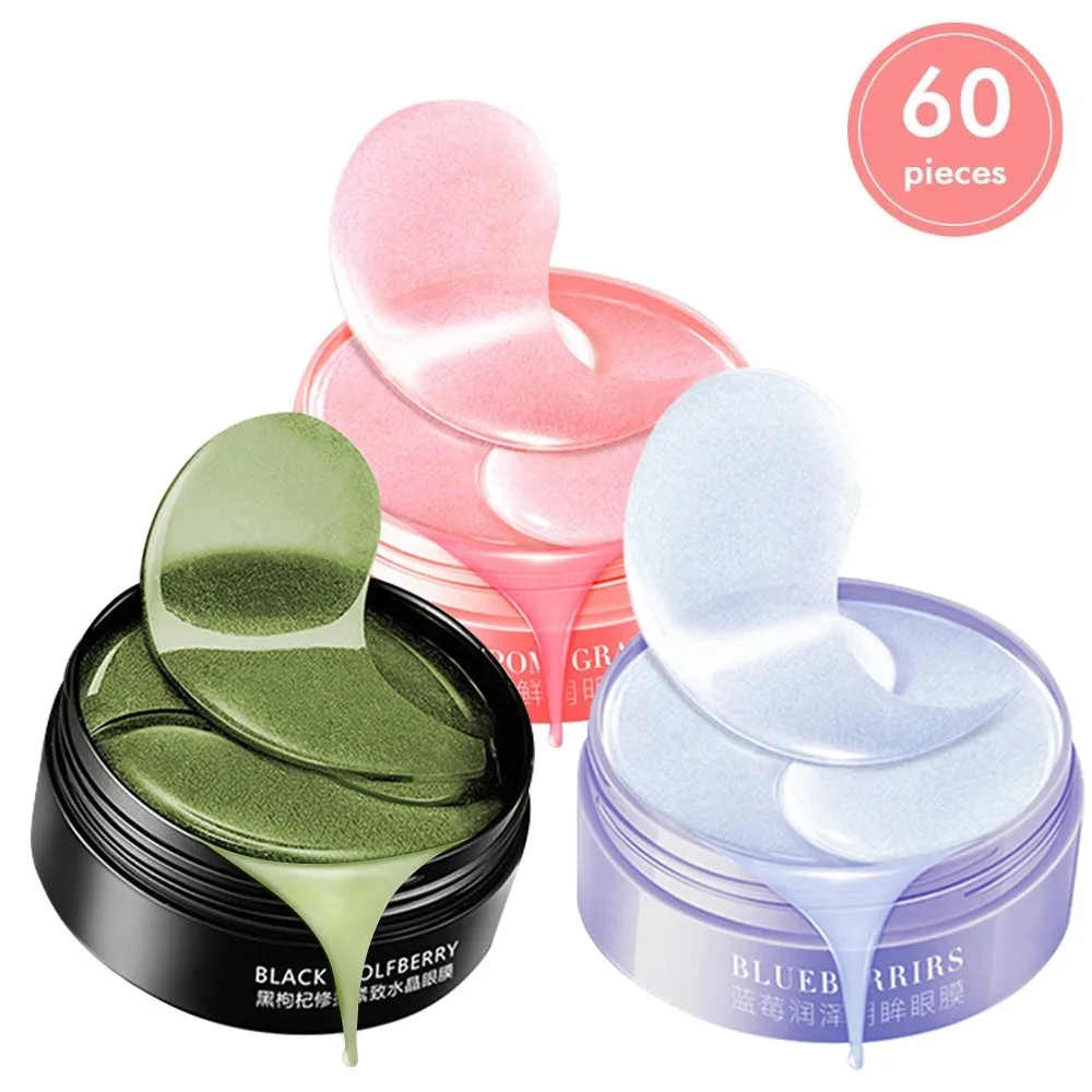 

Collagen Eye Masks 60Pcs Blueberry & Red Pomegranate & Black Wolfberry Gel Mask Anti Wrinkle Moisturizing Eye Patches Skin Care