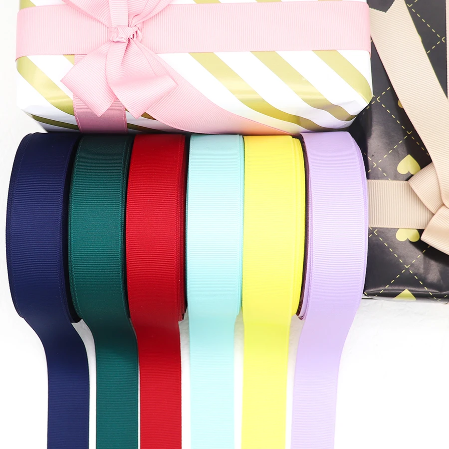 Solid Color Grosgrain 1-1/2 38MM/25MM 10Yards Ribbons For Hair