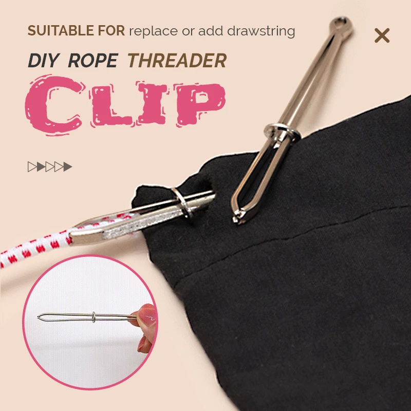 Threader Tweezer DIY Wear Rope Threader Clip Easy Pull Drawstring Elastic Band Punch Cross Stitch for Bodkin Handwork Sewing Too Sewing Accessories Sewing Kit